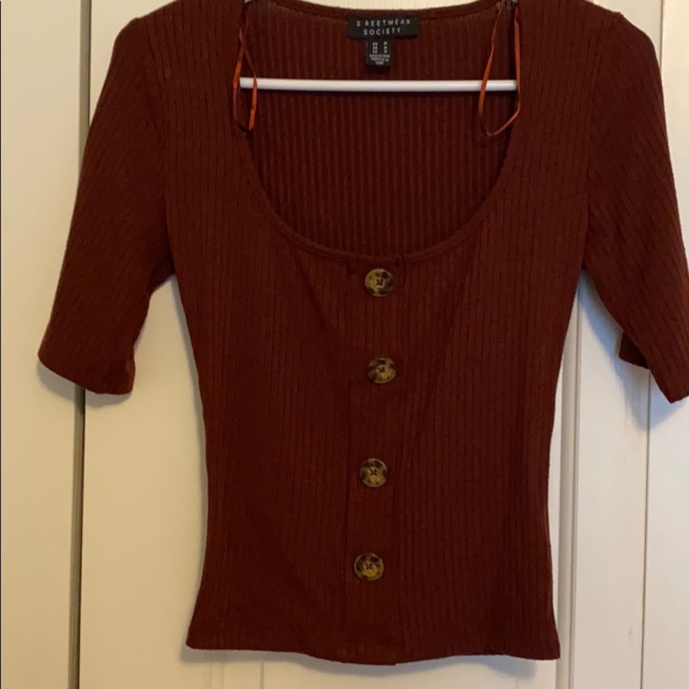 Maroon crop sweater